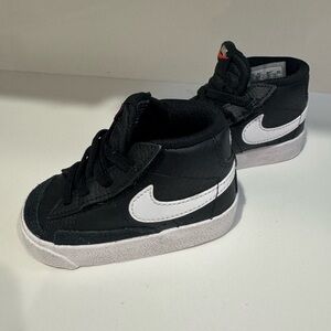 Nike Kids Black and White High-Top Sneakers